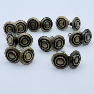 Set Of 16 Rustic Bronze Round Drawer Cabinet Knobs With Screws